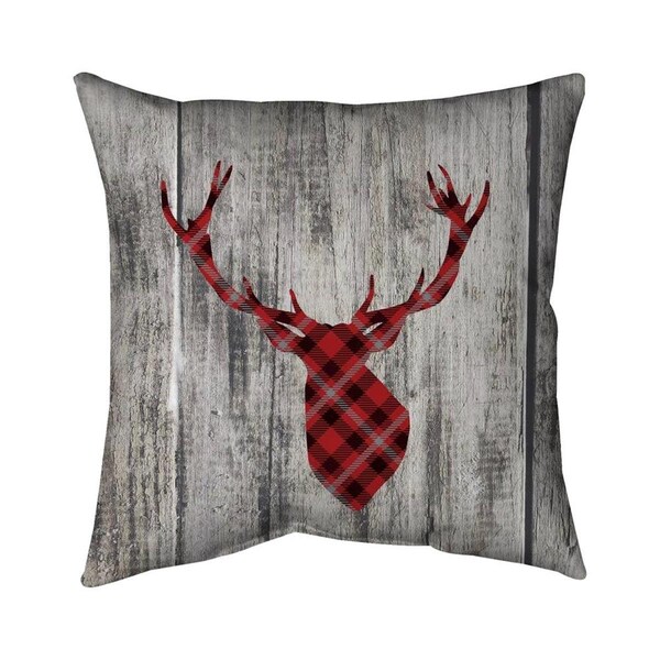 Begin Home Decor 20 x 20 in. Wood & Deer-Double Sided Print Indoor Pillow - 5541-2020-HO16