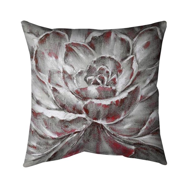 Begin Home Decor 20 x 20 in. Grey & Pink Flower-Double Sided Print Indoor Pillow - 5541-2020-FL94-1