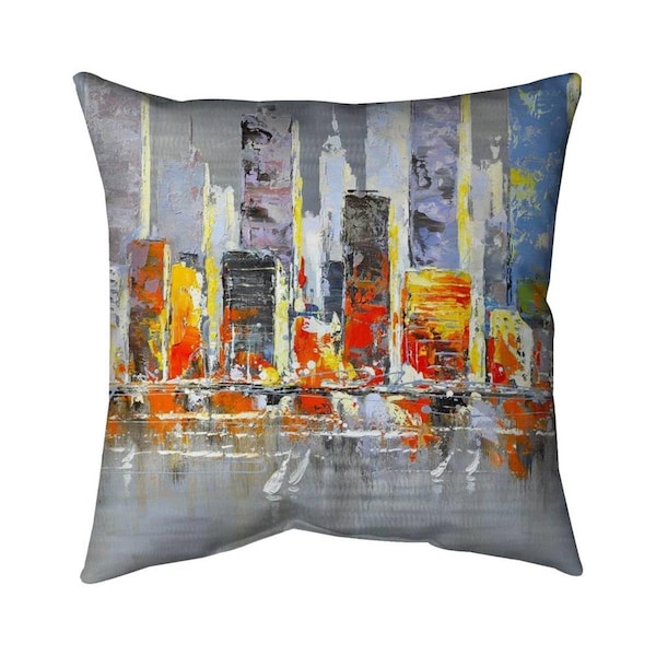 Begin Home Decor 26 x 26 in. Color Splash Cityscape-Double Sided Print Indoor Pillow - 5541-2626-CI41