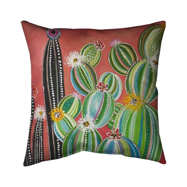 Begin Home Decor 26 x 26 in. Rainbow Cactus-Double Sided Print Indoor Pillow - 5541-2626-FL365
