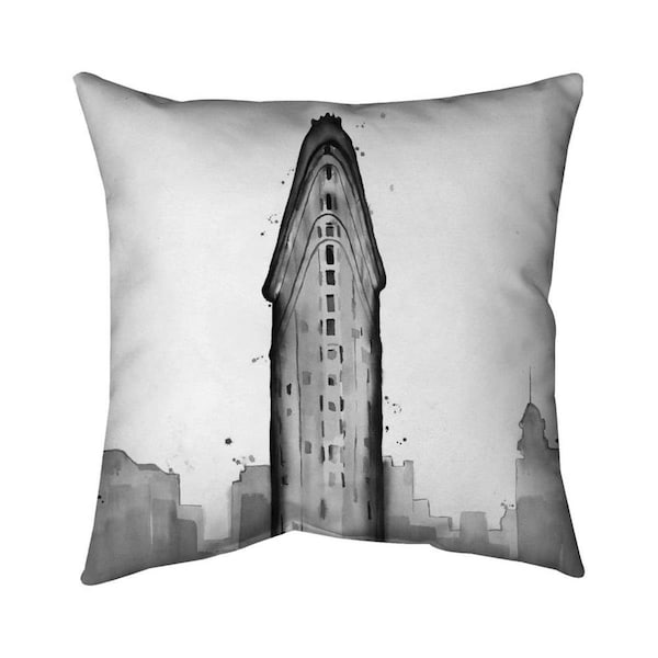 Begin Home Decor 20 x 20 in. Flatiron Building-Double Sided Print Indoor Pillow - 5541-2020-CI361