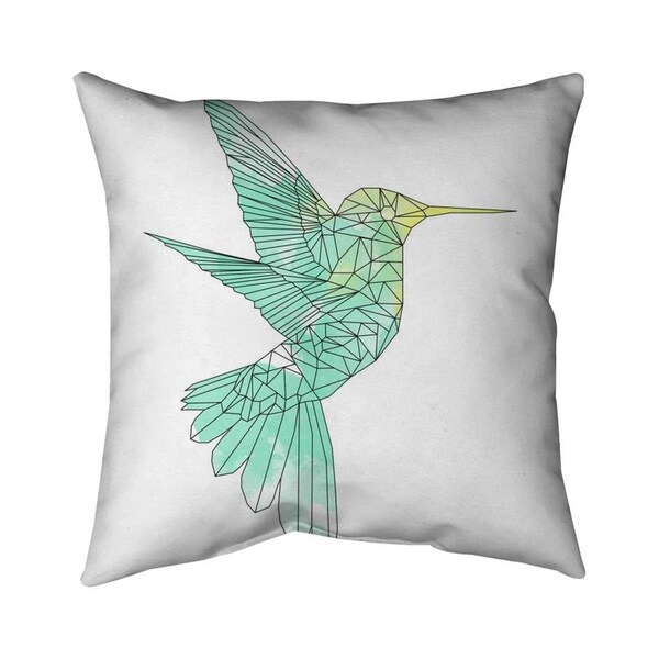 Begin Home Decor 20 x 20 in. Geometric Hummingbird-Double Sided Print Indoor Pillow - 5541-2020-AN267