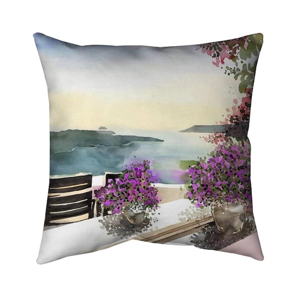 Begin Home Decor 20 x 20 in. Mediterranean Sea View-Double Sided Print Indoor Pillow - 5541-2020-LA184