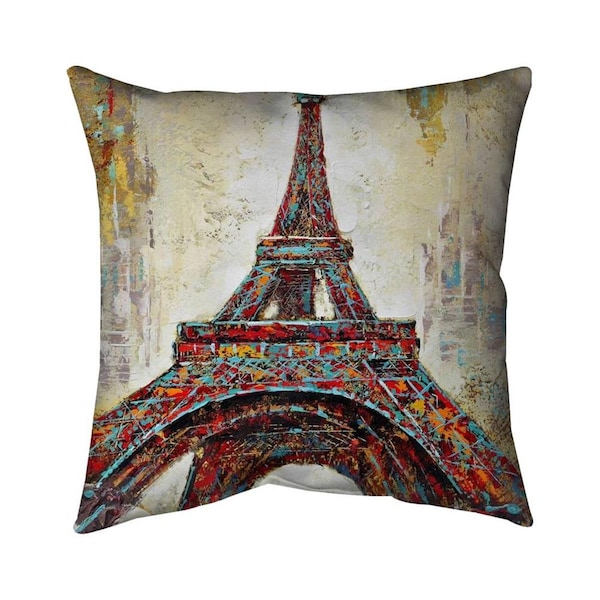 Fondo 20 x 20 in. Abstract Eiffel Tower-Double Sided Print Indoor Pillow - FO2793930
