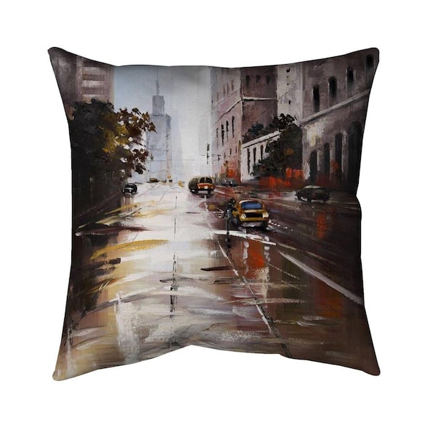 Begin Home Decor 20 x 20 in. Morning Street Scene-Double Sided Print Indoor Pillow - 5541-2020-CI243