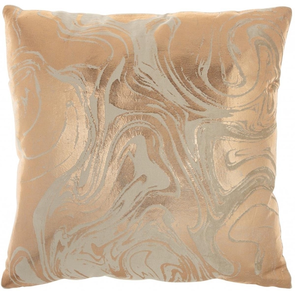 Palacedesigns Pink Accent Throw Pillow with Rose Gold Swirl Design Rose & Gold - PA3667607