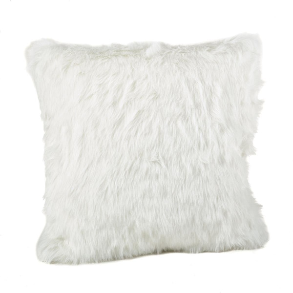 Rlm Distribution SARO  20 in. Square Faux Fur Throw Down Filled Pillow  White - HO3753154