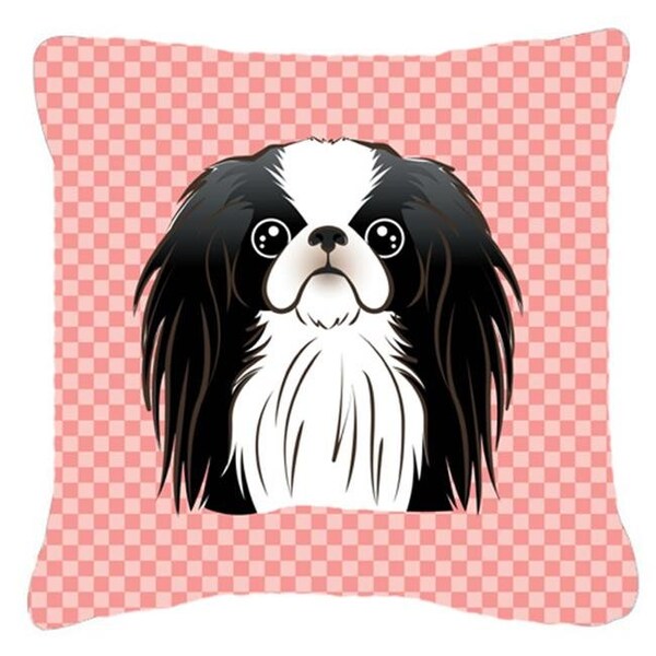 Carolines Treasures Carolines Treasures BB1230PW1414 Checkerboard Pink Japanese Chin Fabric Decorative Pillow; 14 x 14 In. - BB1230PW1414