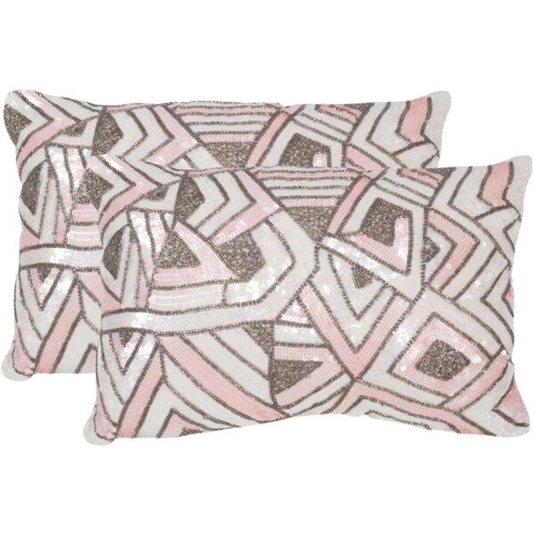 Safavieh 12 x 18 in. Ricci Pillow- Pale Pink - DEC452C-1218-SET2