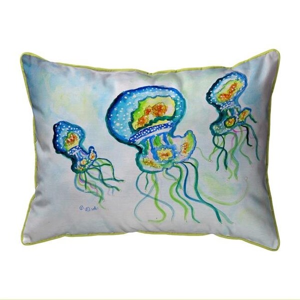 Betsy Drake Betsy Drake ZP1039 20 x 24 in. Three Jellyfish Extra Large Zippered Pillow - ZP1039