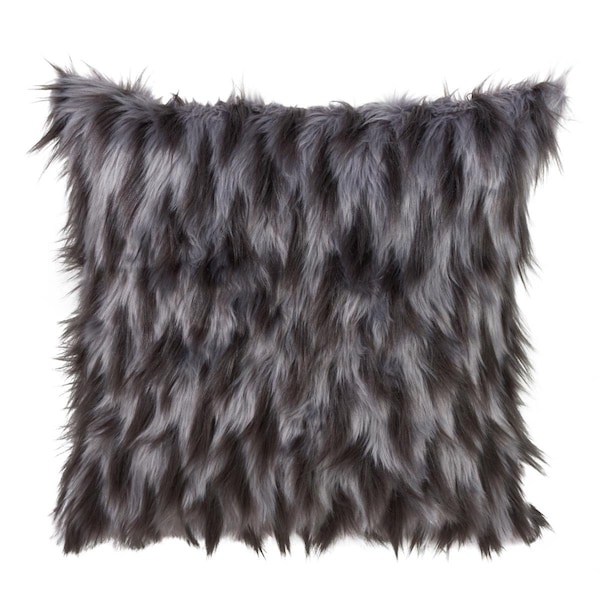 Rlm Distribution SARO  Poly Filled Accent Pillow with Faux Fur Design  Black - HO2657800