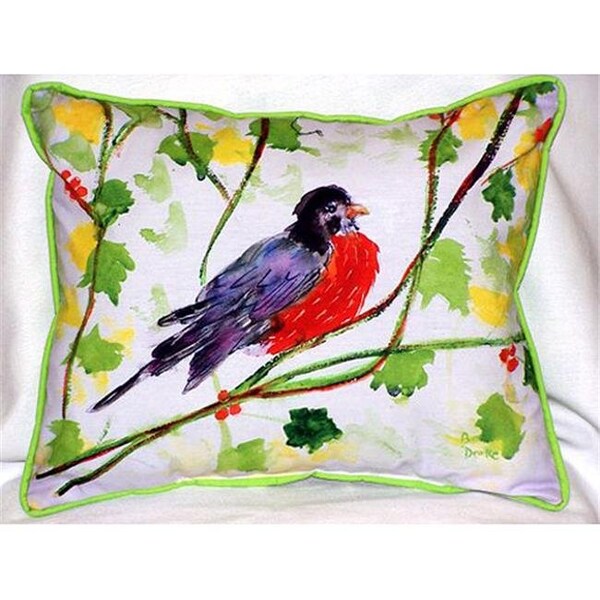 Betsy Drake Betsy Drake HJ164 Robin Large Indoor & Outdoor Pillow 16 x 20 - HJ164