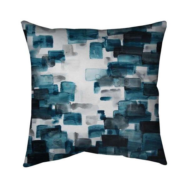 Begin Home Decor 20 x 20 in. Turquoise & Grey Shapes-Double Sided Print Indoor Pillow - 5541-2020-AB57