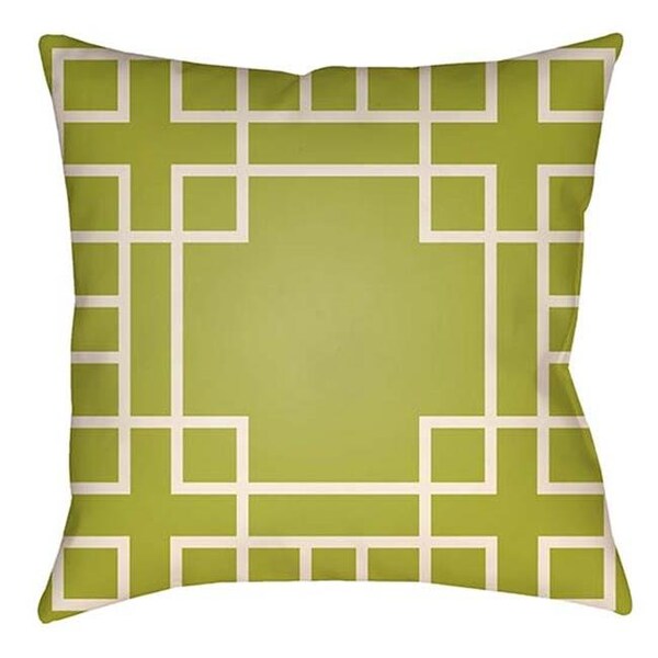 Artistic Weavers Artistic Weavers LTCH1138-1616 Litchfield Square Pillow; Lime Green & Ivory - 16 x 16 in. - LTCH1138-1616
