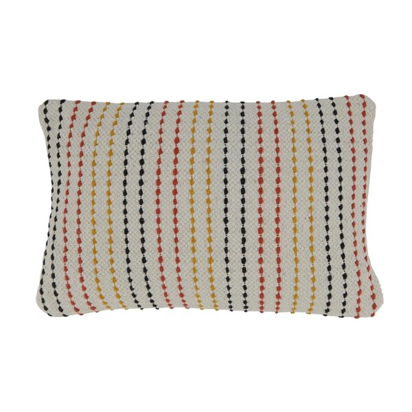 Rlm Distribution 12 x 20 in. Woven Stripe Poly-Filled Oblong Pillow, Multi Color - HO3211155