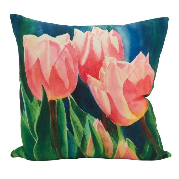 Rlm Distribution SARO 18 in. Square Tahiti Printed Flamingo Pillow with Poly Filled Multi Color - HO3765447