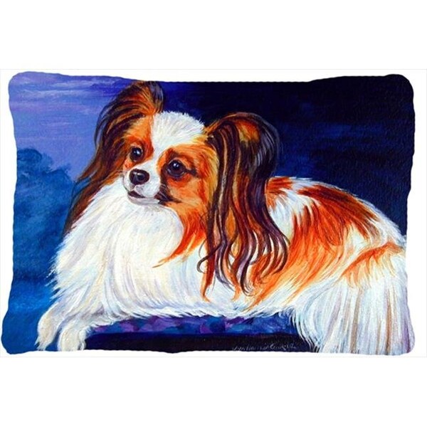 Carolines Treasures Carolines Treasures 7127PW1216 12 x 16 in. Papillon Decorative Indoor & Outdoor Fabric Pillow - 7127PW1216