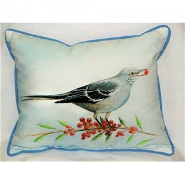 Jensendistributionservices Mockingbird & Berries Indoor & Outdoor Throw Pillow; 16 x 20 in. - MI749003