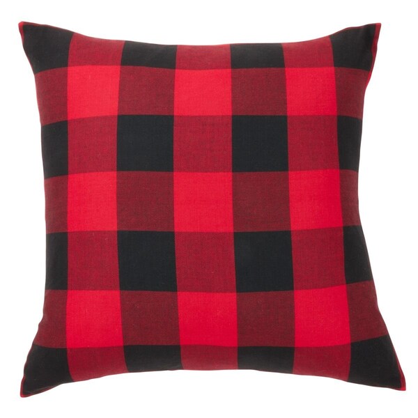 Rlm Distribution 28 in. Buffalo Plaid Floor Pillow, Red - HO3193230