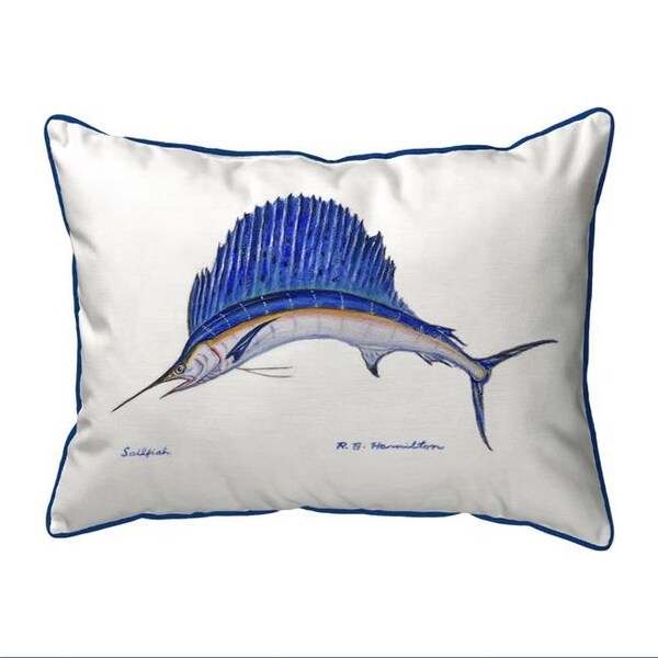 Betsy Drake Betsy Drake SN006 11 x 14 in. Sailfish Small Indoor & Outdoor Pillow - SN006