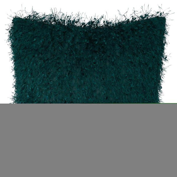 Rlm Distribution 18 in. Shaggy Shimmer Square Poly-Filled Pillow, Emerald - HO3203094