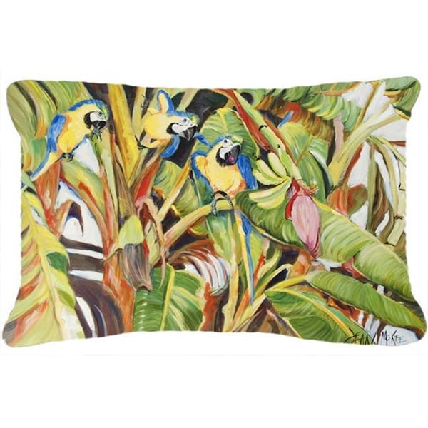 Carolines Treasures Carolines Treasures JMK1010PW1216 Three Blue Parrots Canvas Fabric Decorative Pillow - JMK1010PW1216