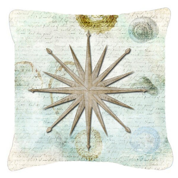 Jensendistributionservices Shells Navagation Star Indoor & Outdoor Decorative Fabric Pillow - 18 x 18 in. - MI2556059