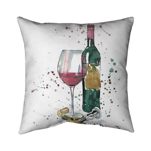 Fondo 20 x 20 in. Bottle of Red Wine-Double Sided Print Indoor Pillow - FO2775147