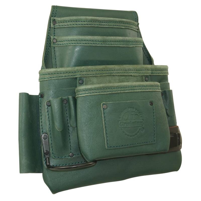 Graintex 10-Pocket Leather Top Grain Nail and Tool Pouch - ST2108