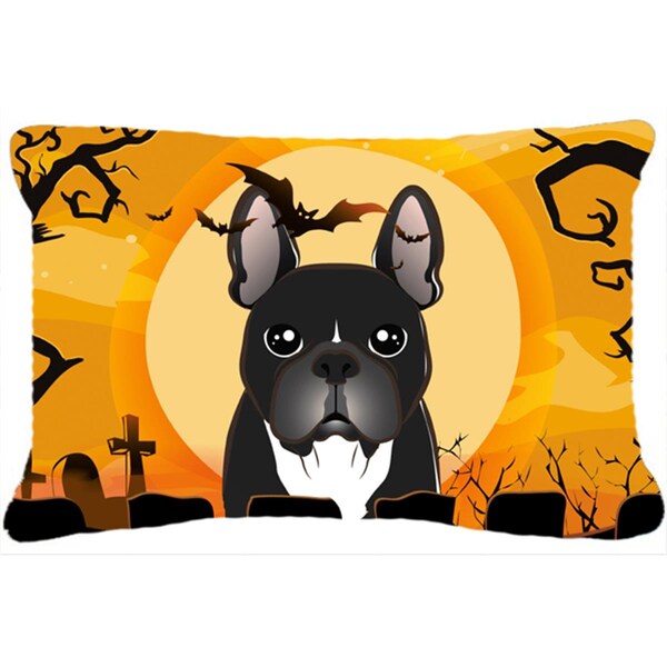 Jensendistributionservices Halloween French Bulldog Fabric Decorative Pillow - MI2556826