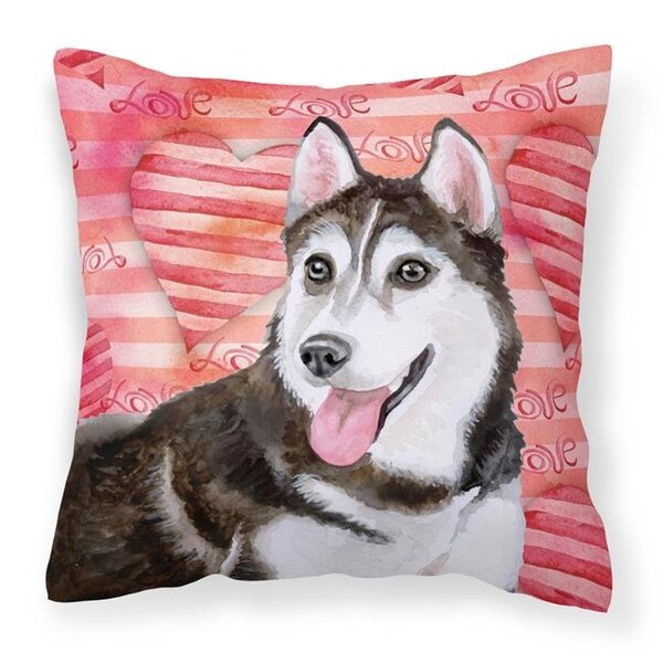 Carolines Treasures Carolines Treasures BB9799PW1414 Siberian Husky No.2 Love Fabric Decorative Pillow - BB9799PW1414