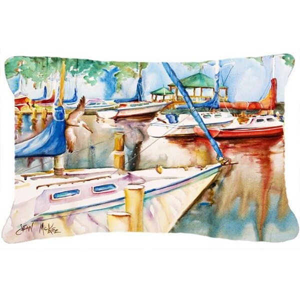 Carolines Treasures Carolines Treasures JMK1043PW1216 Sailboats At The Gazebo Canvas Fabric Decorative Pillow - JMK1043PW1216