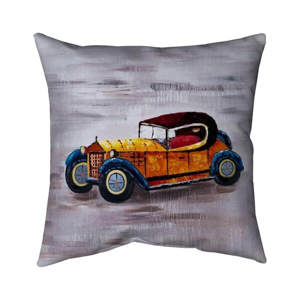 Begin Home Decor 26 x 26 in. Yellow Toy Car-Double Sided Print Indoor Pillow - 5541-2626-TR19