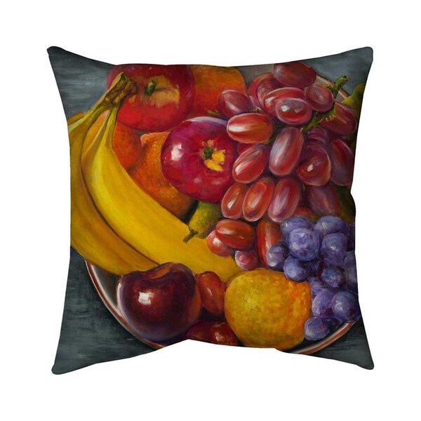Begin Home Decor 26 x 26 in. Bowl of Fruits-Double Sided Print Indoor Pillow - 5541-2626-GA87