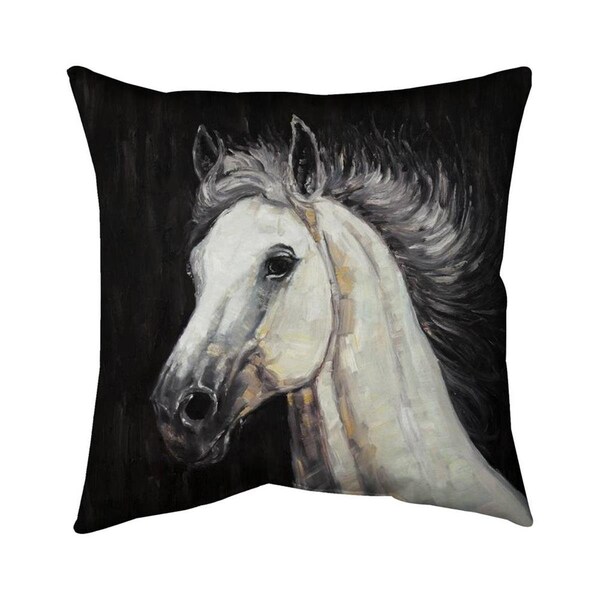 Fondo 20 x 20 in. White Star Horse-Double Sided Print Indoor Pillow - FO2774562