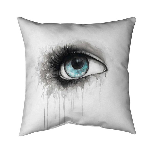 Begin Home Decor 26 x 26 in. Blue Eye In Watercolor-Double Sided Print Indoor Pillow - 5541-2626-FI53