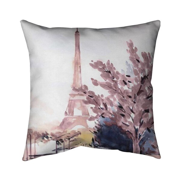 Fondo 26 x 26 in. Paris & Eiffel Scene-Double Sided Print Indoor Pillow - FO2794093