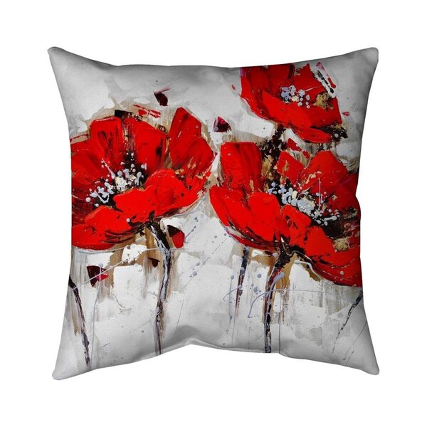 Fondo 20 x 20 in. Abstract Poppy Flowers-Double Sided Print Indoor Pillow - FO2794021
