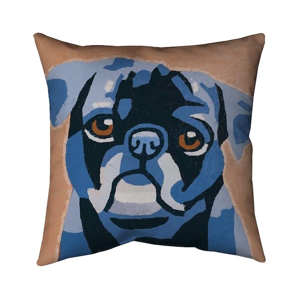 Fondo 26 x 26 in. Flash The Pug-Double Sided Print Indoor Pillow - FO2793631
