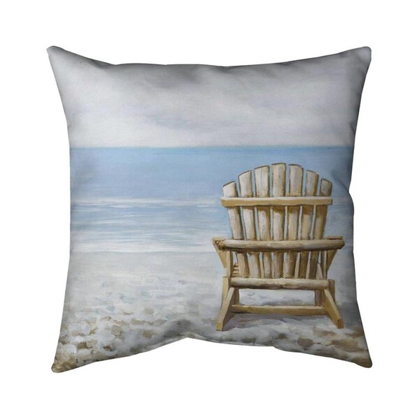 Fondo 26 x 26 in. Wood Beach Chair-Double Sided Print Indoor Pillow - FO2774095