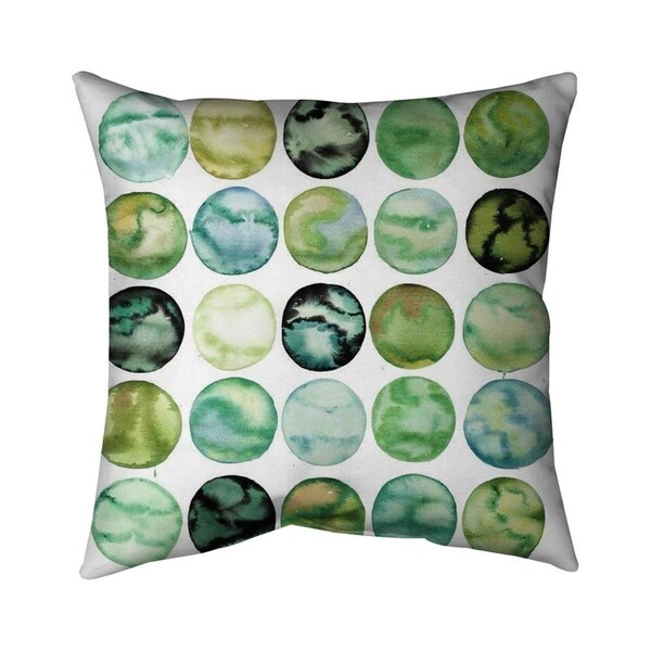 Begin Home Decor 20 x 20 in. Green Circles-Double Sided Print Indoor Pillow - 5541-2020-AB73