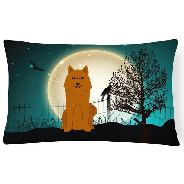 Carolines Treasures Halloween Scary Karelian Bear Dog Canvas Fabric Decorative Pillow - BB2212PW1216