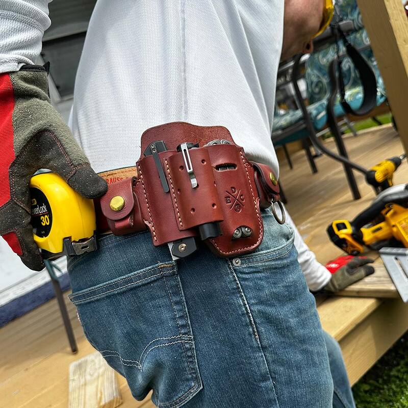 1791 EVERYDAY CARRY 7.5 in. Heavy-Duty Large and XL Chestnut Full-Grain Leather Tool Organizer - WEBHDASLFCHNA