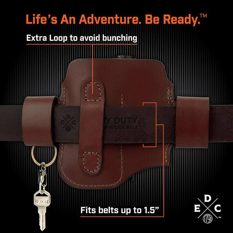 1791 EVERYDAY CARRY 7.5 in. Heavy-Duty Large and XL Chestnut Full-Grain Leather Tool Organizer - WEBHDASLFCHNA