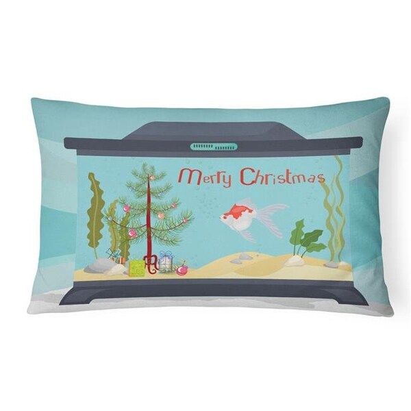 Carolines Treasures Carolines Treasures CK4518PW1216 12 x 3 x 16 in. Tamasaba Goldfish Merry Christmas Canvas Fabric Decorative Pillow - CK4518PW1216