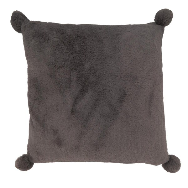 Rlm Distribution 18 in. Faux Rabbit Fur Poly-Filled Throw Pillow, Grey - HO3756287