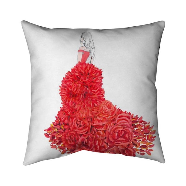 Begin Home Decor 20 x 20 in. Flower Dress-Double Sided Print Indoor Pillow - 5541-2020-FA47