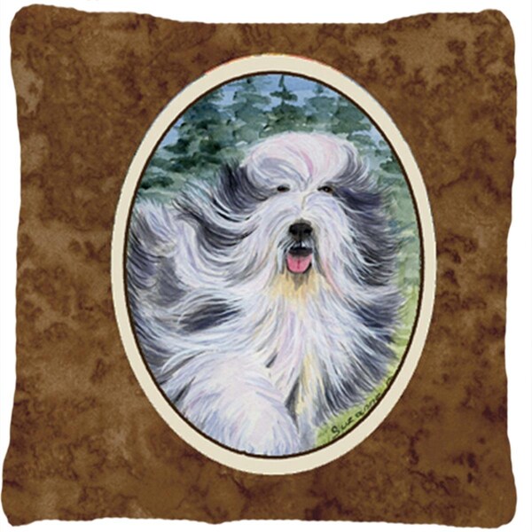 Carolines Treasures Bearded Collie Indoor & Outdoor Fabric Decorative Pillow - CA77730