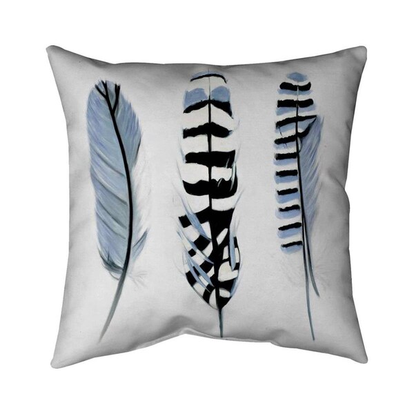 Begin Home Decor 26 x 26 in. Delicate Feathers-Double Sided Print Indoor Pillow - 5541-2626-AN242