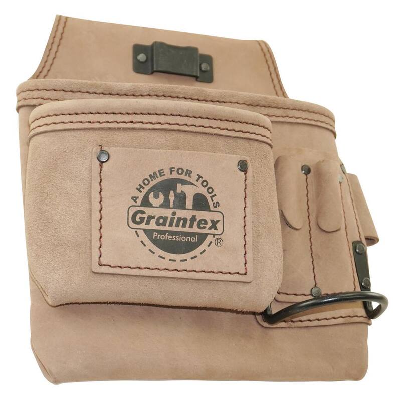 Graintex 5-Pocket Left Handed Beige Top Grain Leather Tool Pouch - ST2255
